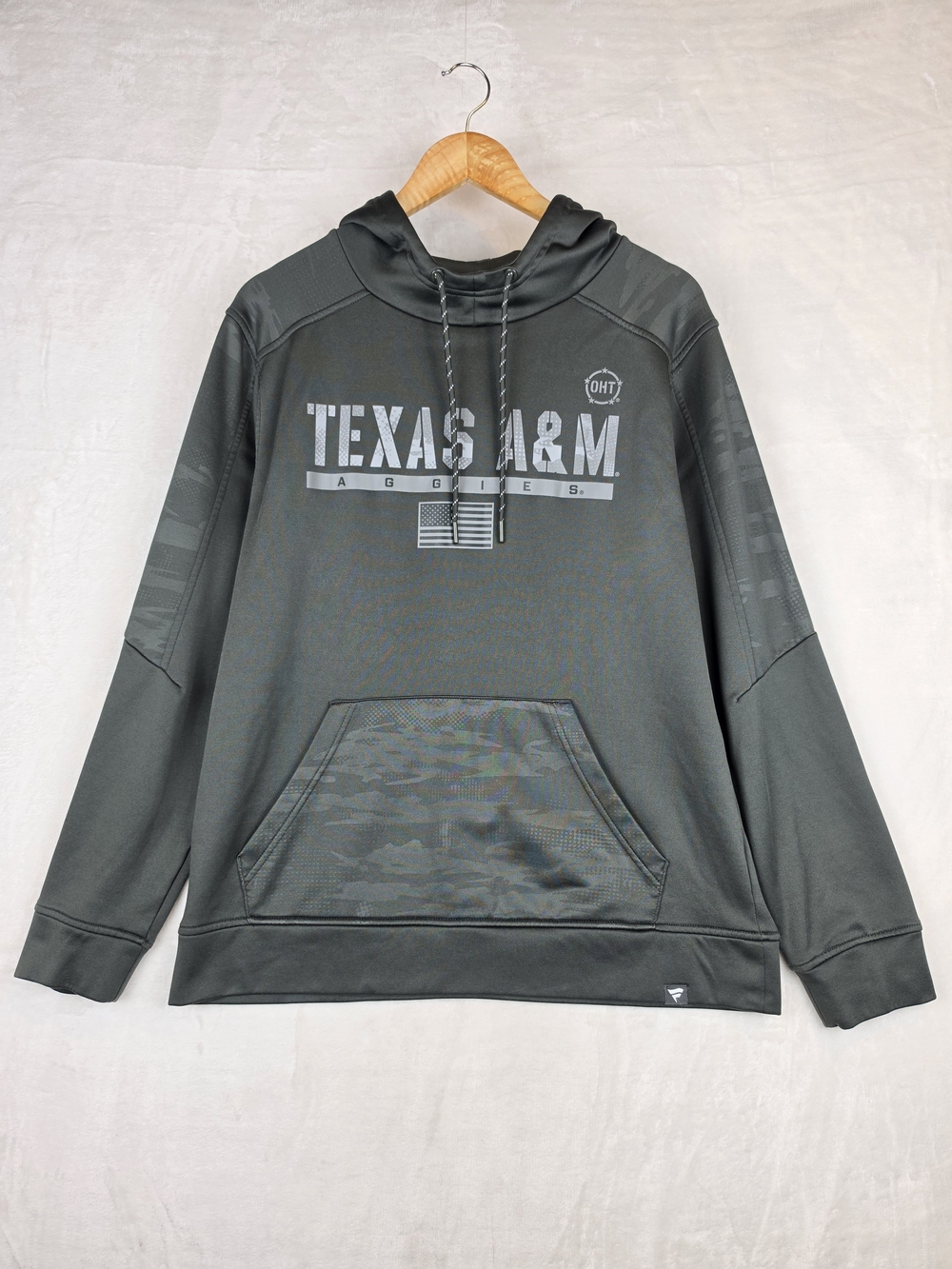 Texas A&M Aggies Fanatics Military Appreciation Hoodie Mens L Olive OHT
